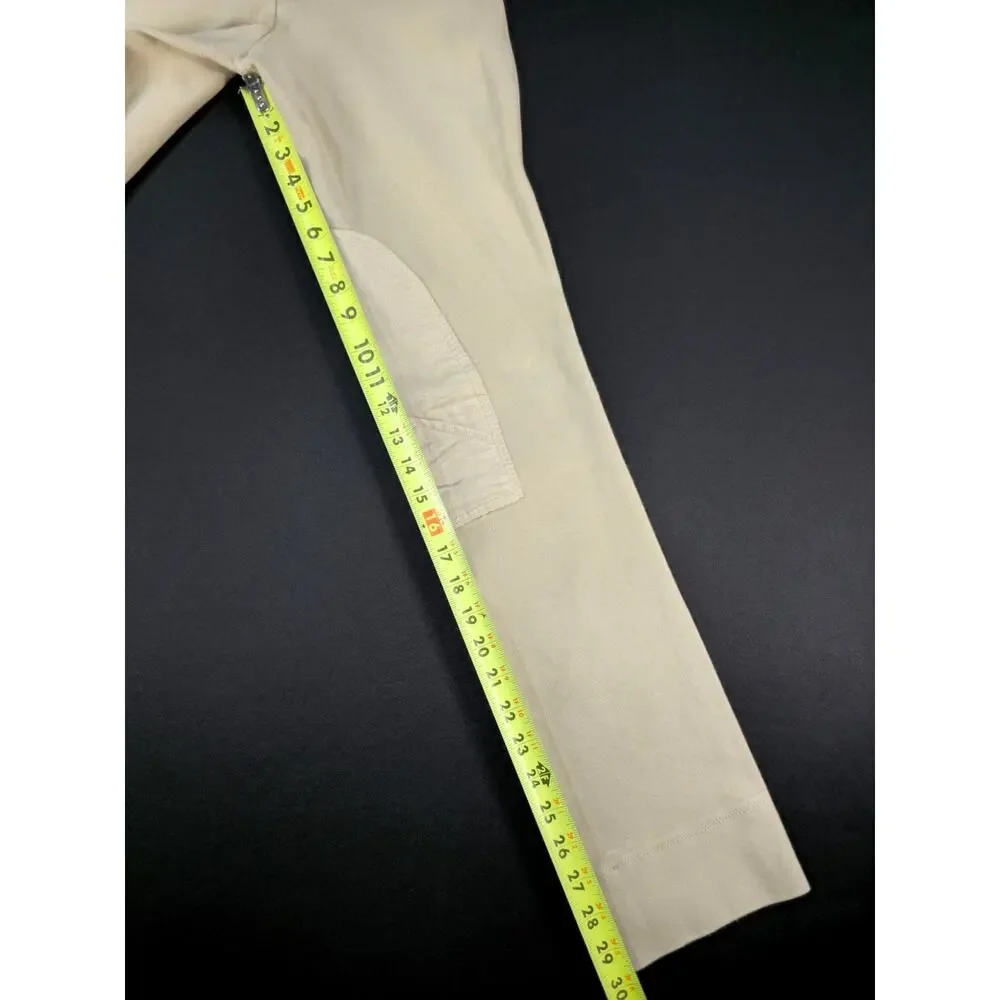Vintage TuffRider Women's Front Zip Knee Patch Jodhpurs Breeches Tan Size 30